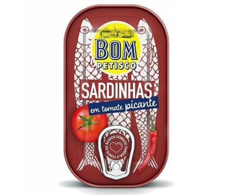 Sardynki portugalskie w pikantnych pomidorach puszka 120 g