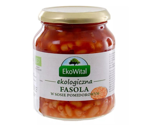 BIO fasola biała w sosie pomidorowym 360 g (słoik)