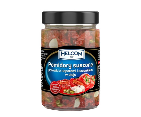 Pomidory suszone połówki z kaparami i czosnkiem w oleju 327 ml