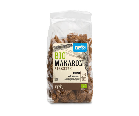 BIO Makaron pełnoziarnisty z PŁASKURKI JEŻYKI 250g