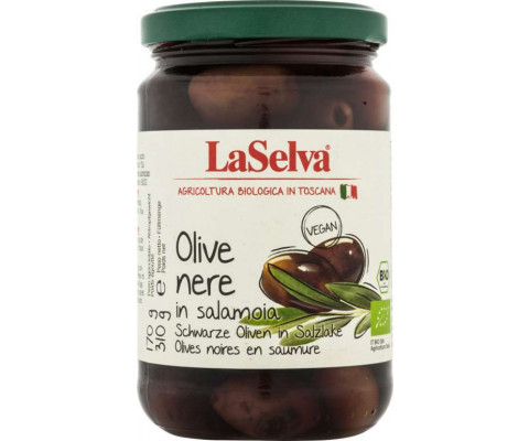 BIO oliwki czarne w zalewie 310g LaSelva