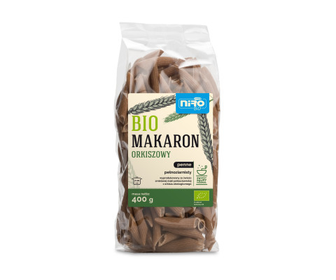 BIO pełnoziarnisty makaron orkiszowy PENNE 400 g  