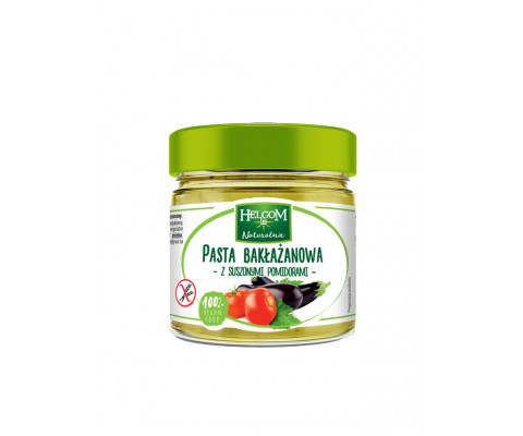 PASTA BAKŁAŻANOWA BEZGLUTENOWA Z SUSZONYMI POMIDORAMI 190G 