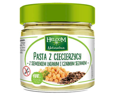 Pasta z ciecierzycy z siemieniem i czarnym sezamem, bezglutenowa 190g 