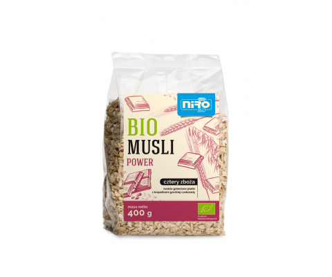 BIO Musli Power 4 zboża z gorzką czekoladą 400g (DATA: 30.05.25)