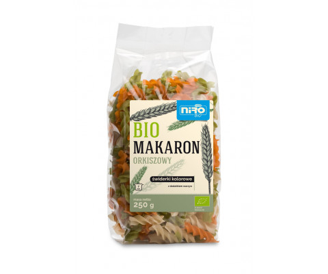 BIO biały makaron orkiszowy ŚWIDERKI KOLOROWE 250 g  