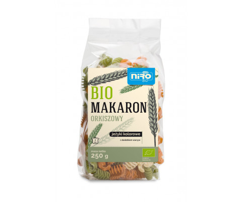 BIO biały makaron orkiszowy JEŻYKI KOLOROWE 250 g  