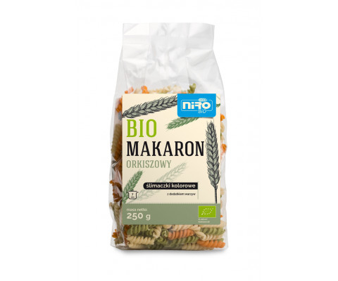 BIO biały makaron orkiszowy ŚLIMACZKI KOLOROWE 250 g  