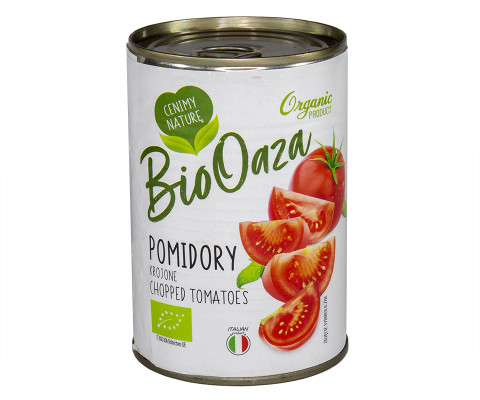 BIO pomidory krojone bez skórki 400g BIO OAZA