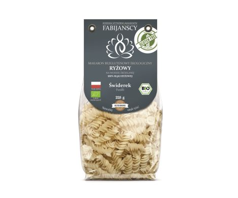 BIO Bezglutenowy makaron RYŻOWY - ŚWIDERKI 225 g