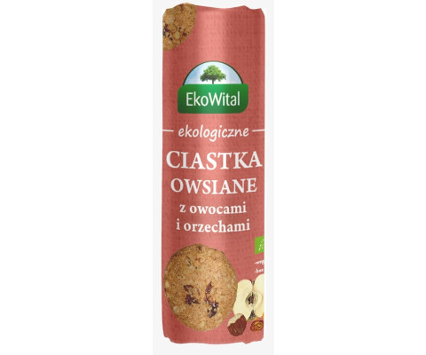 BIO Ciastka owsiane z owocami i orzechami 250 g