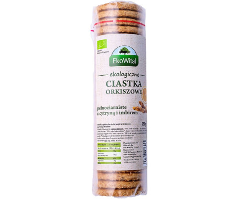 BIO Ciastka orkiszowe pełnoziarniste z cytryną i imbirem 250 g
