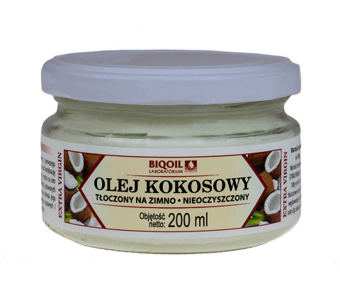 Olej kokosowy tłoczony na zimno BIQOIL 200ml