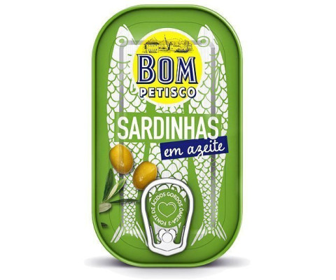 Sardynki portugalskie w oliwie z oliwek 120 g BOM PETISCO