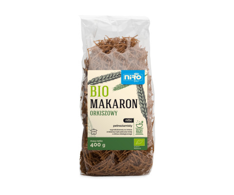 BIO pełnoziarnisty makaron orkiszowy NITKI 400 g 