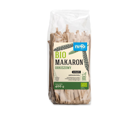 BIO pełnoziarnisty makaron orkiszowy WSTĄŻKI 400 g 