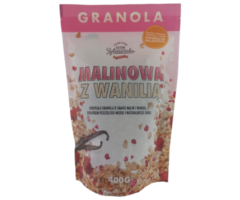 Granola malinowa z wanilią 400 g