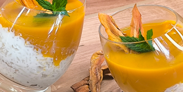 Ryż na mleku kokosowym z pulpą z mango