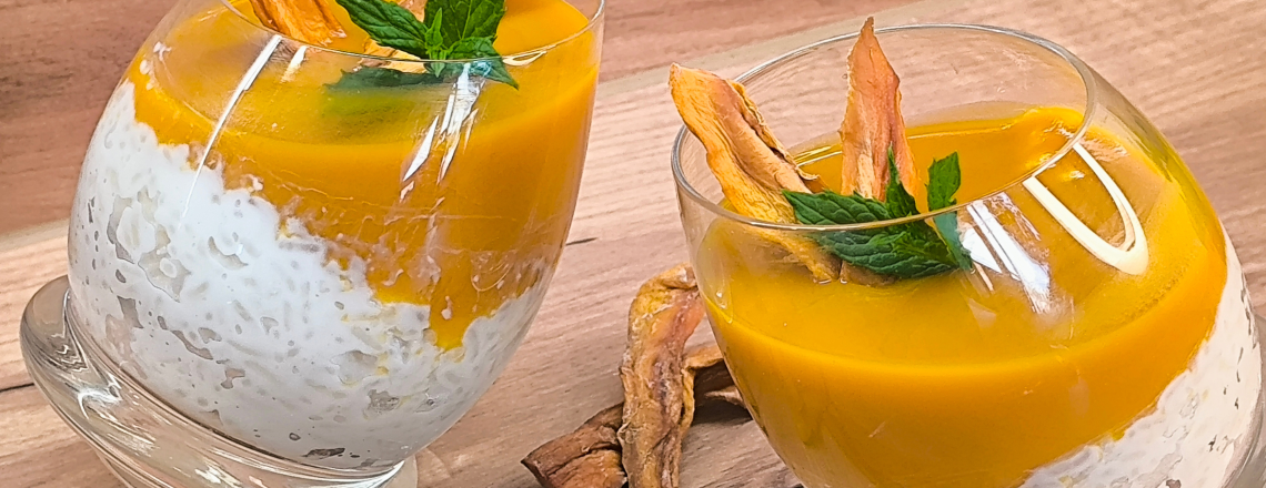 Ryż na mleku kokosowym z pulpą z mango